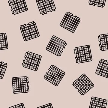 Pegboard kid bedroom line vector seamless pattern Stock Illustration