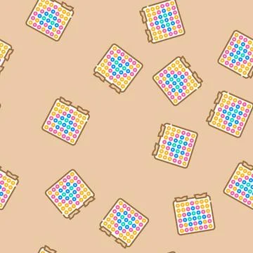 Pegboard kid bedroom vector seamless pattern Stock Illustration