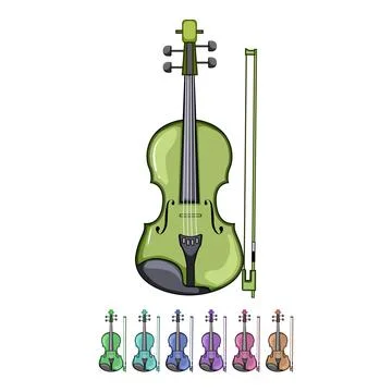 Pegbox violin cartoon vector graphic Stock Illustration