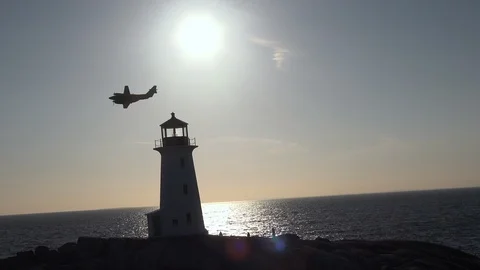 Peggy's Cove Fly By Stock Footage
