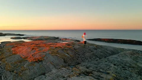 Peggy's Cove Lighthouse at Sunset, Nova Scotia, Canada Stock-Footage 315728645