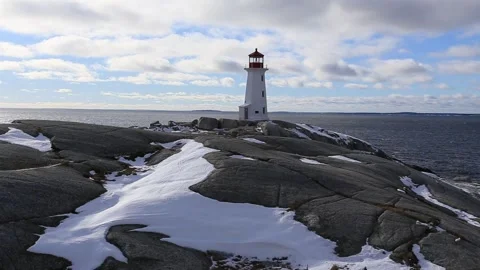 Peggy’s cove in winter Stock Footage 243106787
