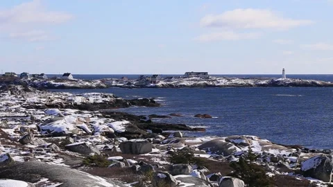 Peggy’s cove in winter Stock Footage 243107045
