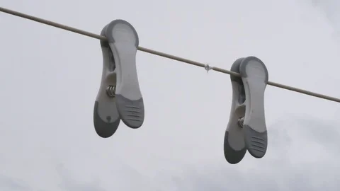 Pegs Blowing In Wind Video stock 104112736