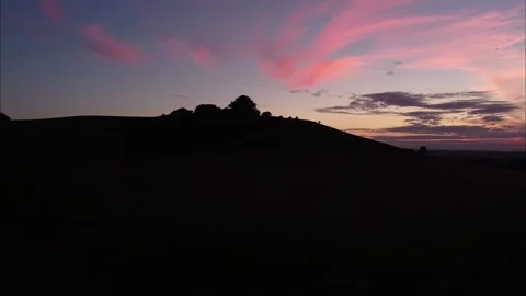 Pegsdon Hills Sunset Stock Footage