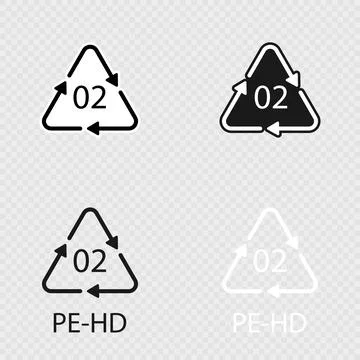 PEHD 02 recycling code symbol set. Stock Illustration