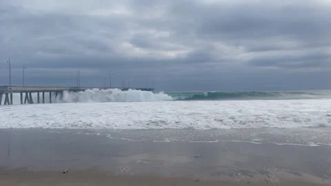 Peir and Wave HD Stock Footage 175925398