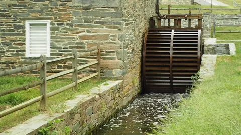 Peirce Mill Water Wheel Stock Footage 68451435