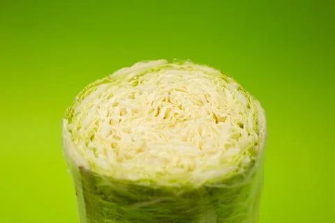 Peking cabbage on a green background Stock Photos