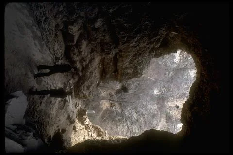 Peking man cave 1st inhabited by Homo erectus pekinensis some 460,000 yrs. ago,  Stock Photos