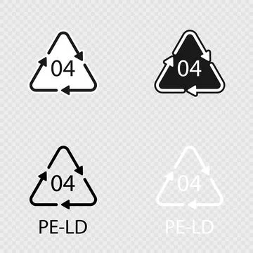 PELD 04 recycling code symbol set. Stockillustratie