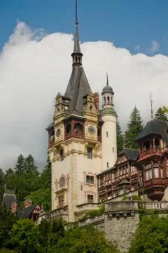 Peles castle clock tower Stock Photos