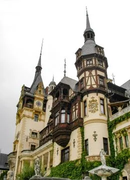 Peles Castle Front Angle view Fotos de archivo