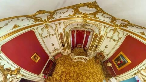 Peles Castle interior showcasing opulent Rococo decoration Stock Footage 318292008