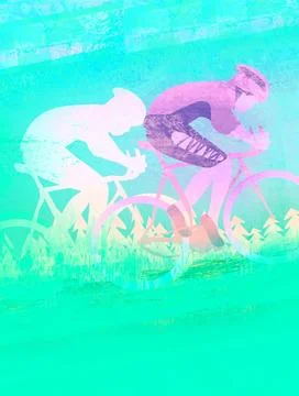 Peleton Cycle race - abstract raster card Stock Illustration