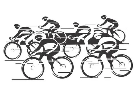 Peleton cycle race Stock Illustration