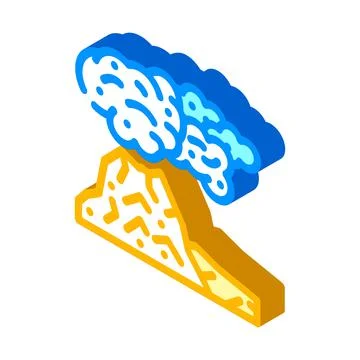Peleus type eruption isometric icon vector illustration Stock Illustration