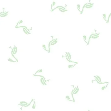 Pelican bird glyph vector seamless pattern Stock Illustration