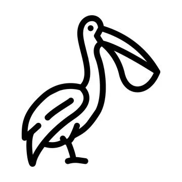 Pelican bird line icon vector illustration Illustrazione stock