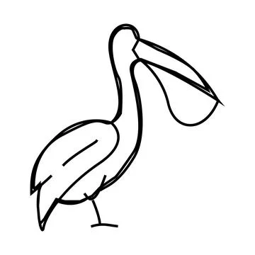 Pelican bird line icon vector illustration Illustrazione stock