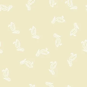 Pelican bird line seamless pattern 库存插图