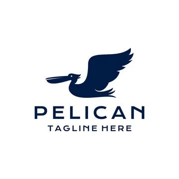 Pelican bird logo design vector illustration template Stock Illustration