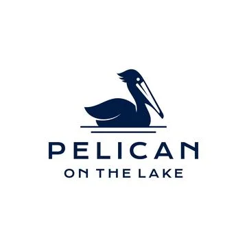 Pelican bird logo design vector illustration template Illustrazione stock