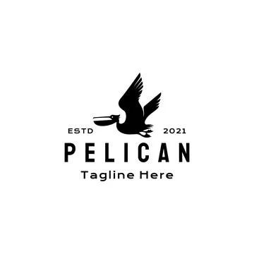 Pelican bird logo design vector illustration template Stock Illustration