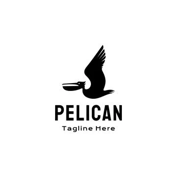 Pelican bird logo design vector illustration template Stock Illustration