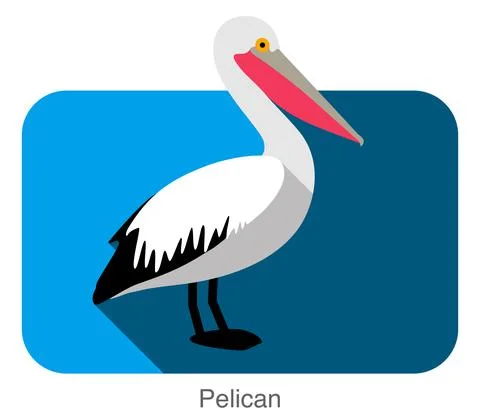 Pelican flat icon design, bird series イラスト素材