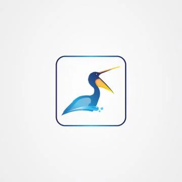 Pelican icon logo vector design Stock Illustration