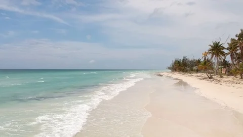 Pelican Point Tropical Beach and Shoreline, Grand Bahama Drone View Видео 88993741