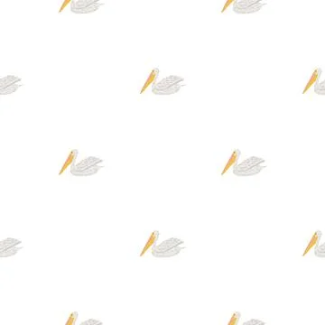 Pelican sitting seamless pattern. Background of sea birds. Illustrazione stock