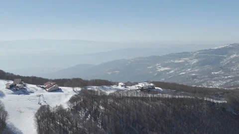 Pelion Ski Centre Cafe with Volos in the background Stock Footage 288709621