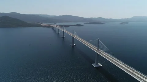 Peljesac Bridge Stock Footage 244302516