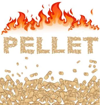 Pellet background with fire on white イラスト素材
