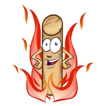 Pellet cartoon with flame Stock Illustration