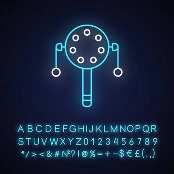 Pellet drum neon light icon Stock Illustration