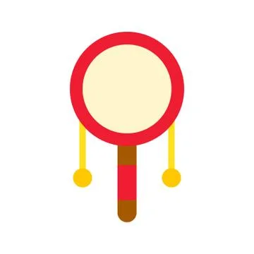 Pellet drum vector, Chinese lunar new year flat icon Stock Illustration