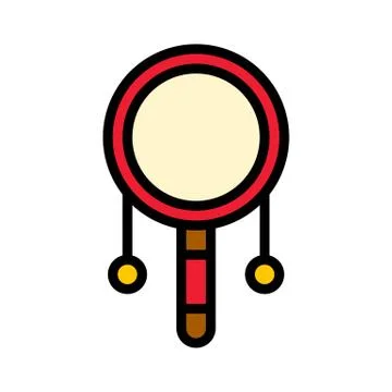 Pellet drum vector, Chinese lunar new year filled outline icon Stock Illustration