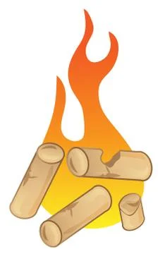 Pellet with flames on white background Stockillustratie