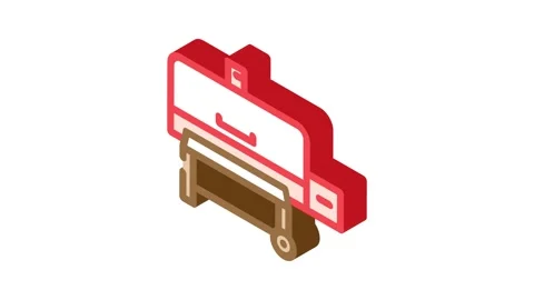Pellets smoker isometric icon animation Stock Footage 327290666