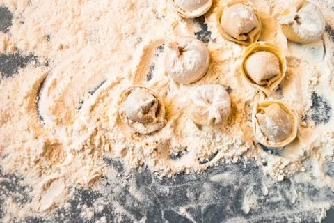 Pelmeni in cooking process Stock Photos