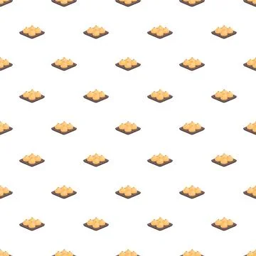 Pelmeni dumplings seamless pattern in cartoon style Stock Illustration