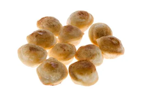 Pelmeni on white background Foto stock