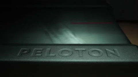 Peloton Treadmill - Embossed brand name while running - Backlit Lighting Stock Footage 229953577