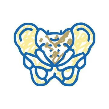 Pelvis bone icon doodle illustration Stock Illustration