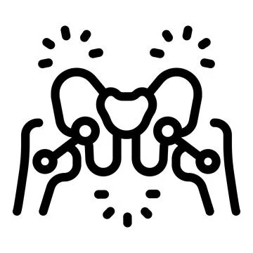 Pelvis bones icon showing sacroiliac joint pain Stock Illustration