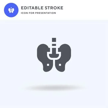 Pelvis icon vector, filled flat sign, solid pictogram isolated on white, logo Illustrazione stock