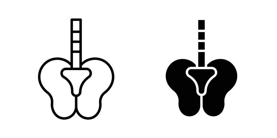 Pelvis icon vector template set in black Stock Illustration